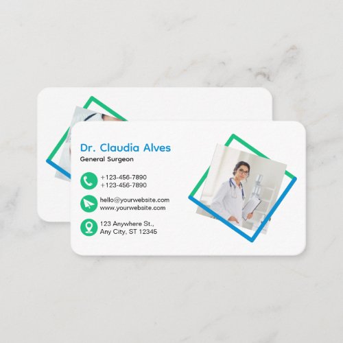Creative Modern Medical Service White  Business Card