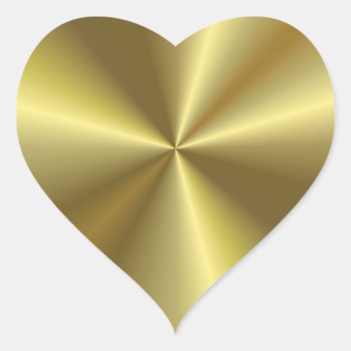 Creative Modern Metallic Look Faux Gold Blank Heart Sticker