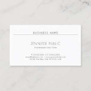 Creative Modern Minimalist Beautiful Sleek Plain Business Card