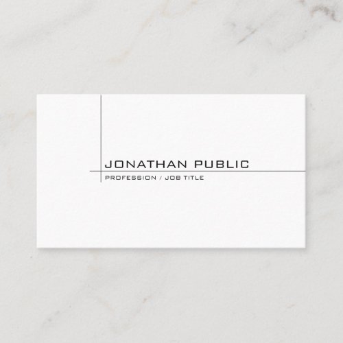 Creative Modern Minimalist Design Clean Plain Business Card