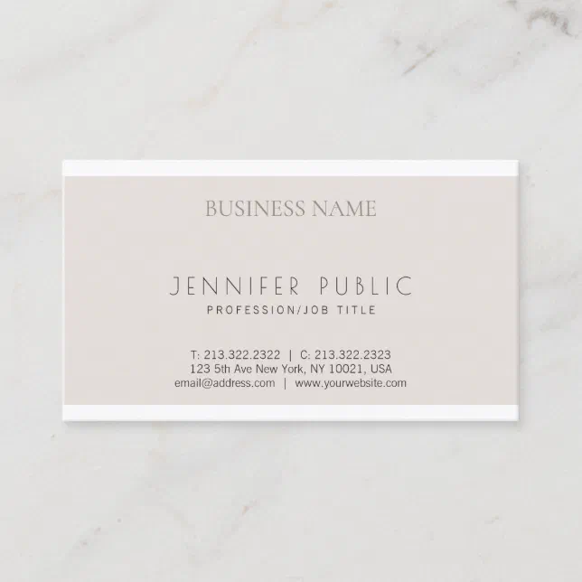 Creative Modern Minimalist Design Plain Trendy Business Card | Zazzle