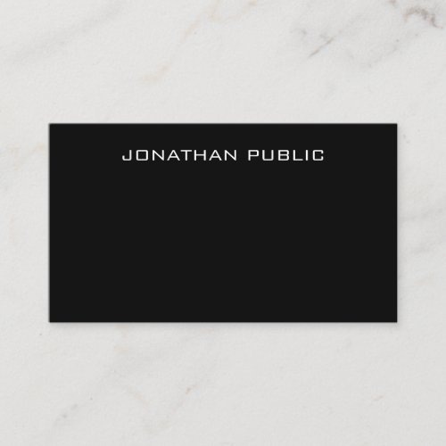 Creative Modern Minimalist Elegant Black Sleek Top Business Card