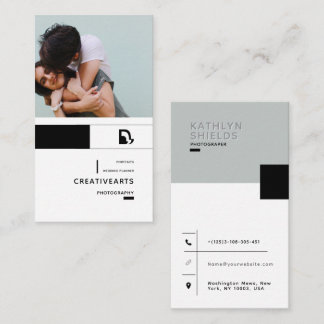  Creative modern minimalist  photography vertical Business Card
