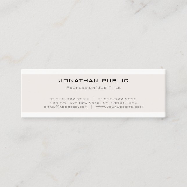 Creative Modern Minimalist Professional Simple Mini Business Card (Front)