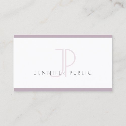 Creative Modern Minimalistic Plain Purple White Business Card