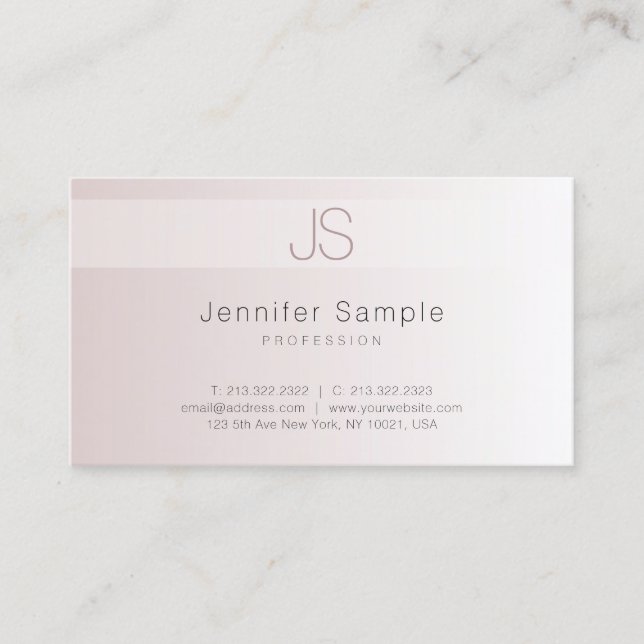Creative Modern Monogram Template Elegant Trendy Business Card (Front)