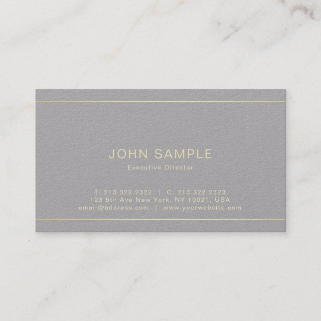 Creative Modern Professional Luxury Premium Grey Business Card (Front)