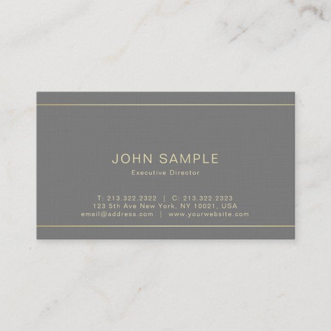 Creative Modern Professional Luxury Premium Linen Business Card (Front)