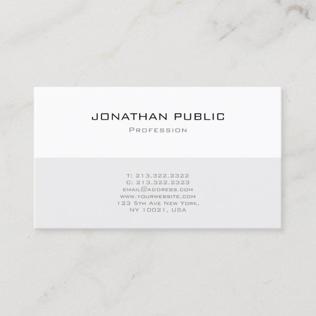 Creative Modern Professional Simple Template Top Business Card (Front)