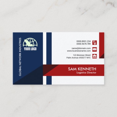 Creative Modern Simple Abstract Arrows Logistics Business Card