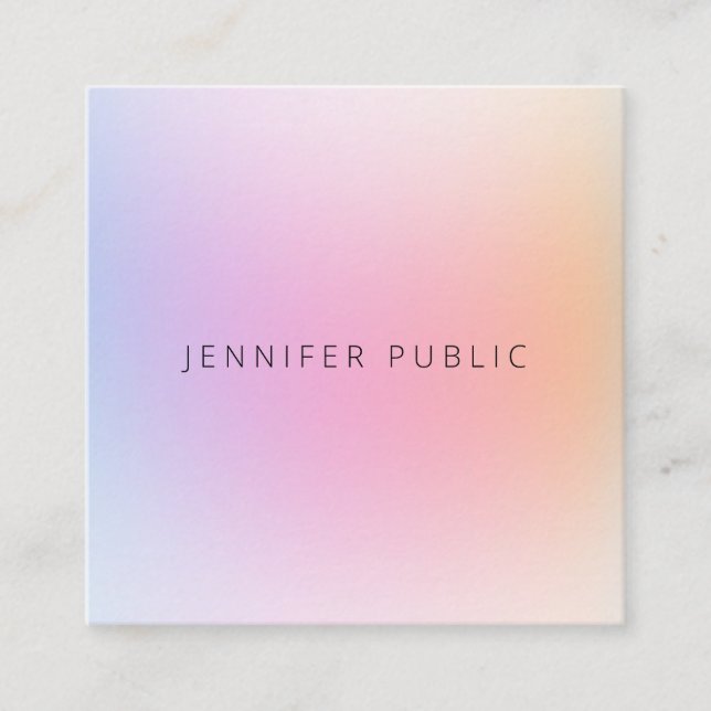 Creative Modern Simple Colorful Professional Plain Square Business Card (Front)