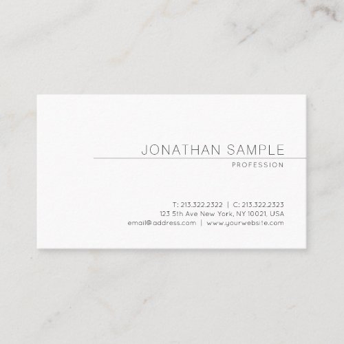 Creative Modern Simple Design Trendy Plain Business Card