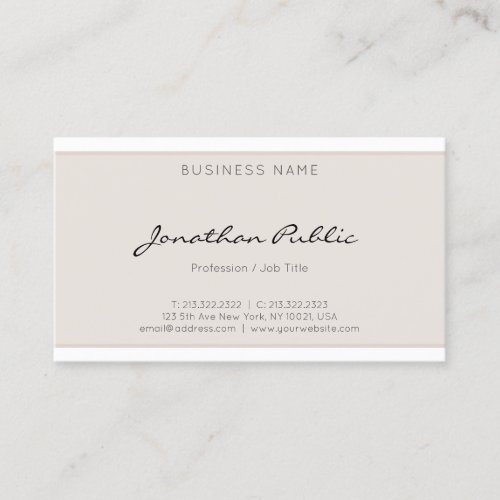 Creative Modern Simple Elegant Minimalist Plain Business Card