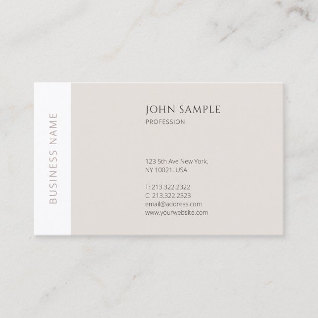Creative Modern Simple Professional Elegant Plain Business Card (Front)