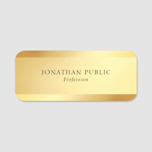 Creative Modern Simple Template Glamour Gold Name Tag