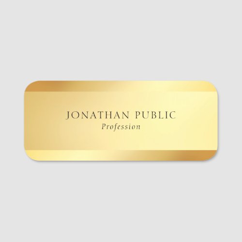 Creative Modern Simple Template Glamour Gold Name Tag