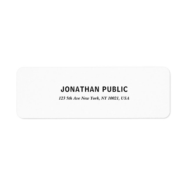 Creative Modern Simple White Professional Template Label (Front)