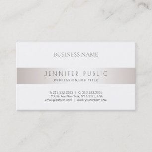 Creative Modern Sleek Design Faux Silver Trendy Business Card