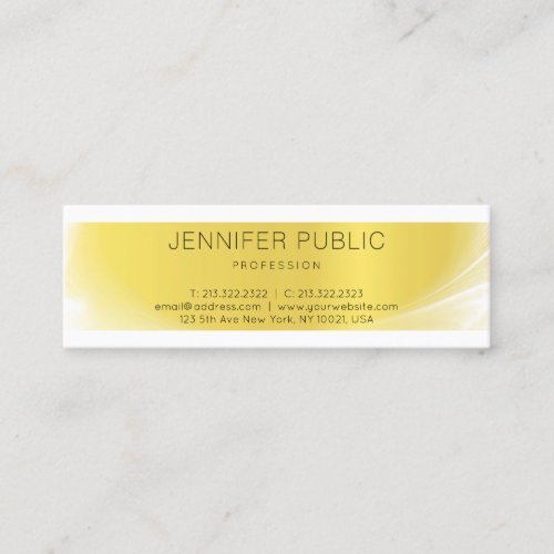 Creative Modern Sleek Design Gold Trendy Plain Mini Business Card