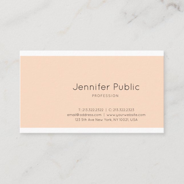 Creative Modern Sleek Graphic Design Trendy Plain Business Card (Front)