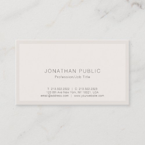 Creative Modern Sophisticated Simple Template Top Business Card