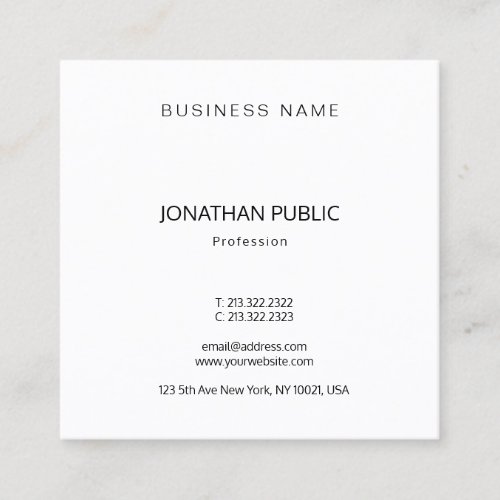 Creative Modern Template Professional Trendy Luxe Square Business Card