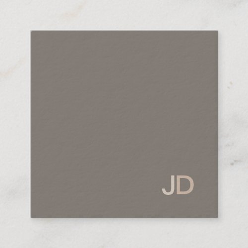 Creative Modern Trendy Design Monogram Plain Luxe Square Business Card