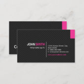 Creative Modern Twill Grid - Black and Pink Business Card (Front/Back)