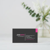 Creative Modern Twill Grid - Black and Pink Business Card (Standing Front)