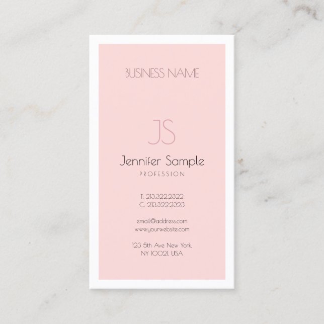 Creative Monogram Design Simple Plain Luxe Trendy Business Card (Front)