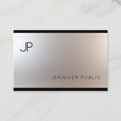 Creative Monogram Glamour Gold Silver Unique Plain Business Card