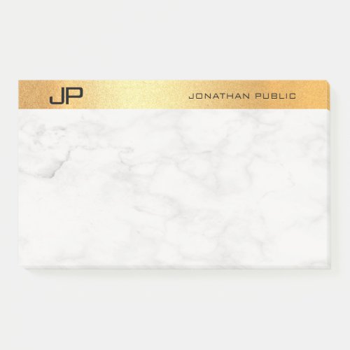 Creative Monogram Gold Marble Simple Template Post_it Notes
