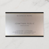 Creative Monogram Gold Silver Elegant Modern Luxe Business Card (Back)