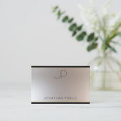 Creative Monogram Gold Silver Elegant Modern Luxe Business Card (Standing Front)