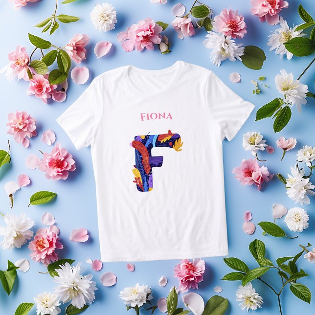 Creative Monogram - Letter F | Vibrant Birthday  Tri-Blend Shirt (Creator Uploaded)
