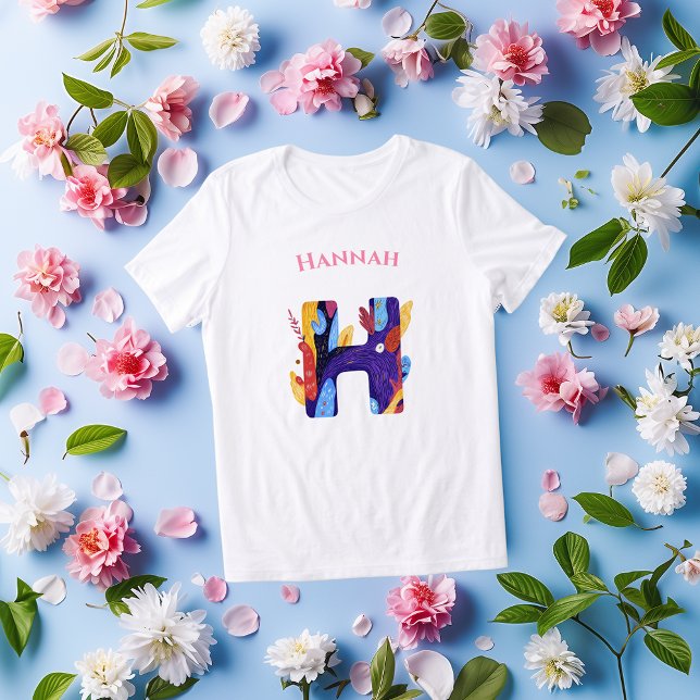 Creative Monogram - Letter H Colorful Birthday Tri-Blend Shirt (Creator Uploaded)