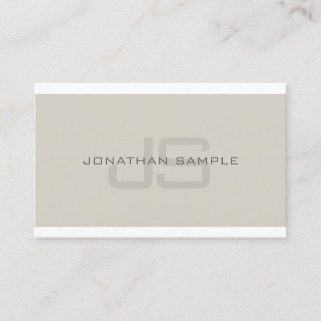 Creative Monogram Simple Professional Plain Luxury Business Card (Front)
