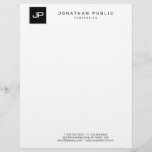 Creative Monogrammed Simple Black White Template Letterhead<br><div class="desc">Creative Monogrammed Simple Black White Template Modern Elegant Letterhead.</div>