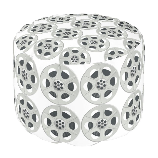 CREATIVE MOVIE REEL PATTERN DESIGN POUF (Angled Front)