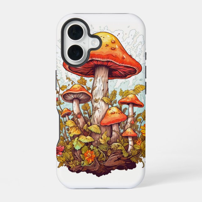 Creative Mushroom Forest Illustration Iphone Case (Back)