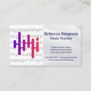 Creative Music Logo Note Sheet Business Card