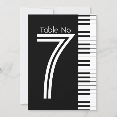 Creative Musicians Piano Key Table Number Card