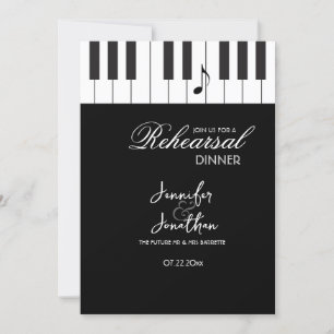 Creative Musicians Piano Keys Rehearsal Dinner Invitation