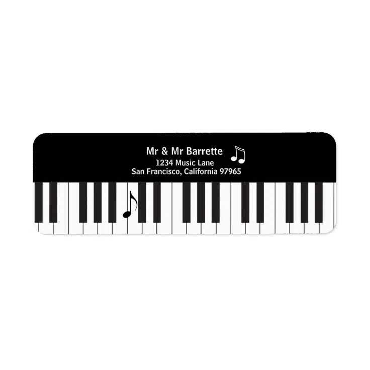 Creative Musicians Piano Keys Return Address Label | Zazzle