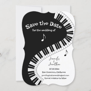 Creative Musicians Piano Keys Save the Date Invitation
