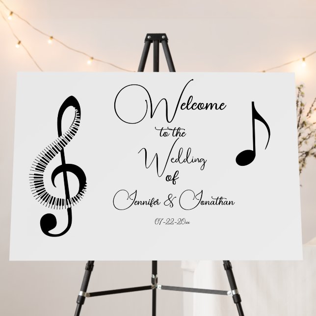 Creative Musicians Piano Keys Wedding  Foam Board (In Situ (Stand))
