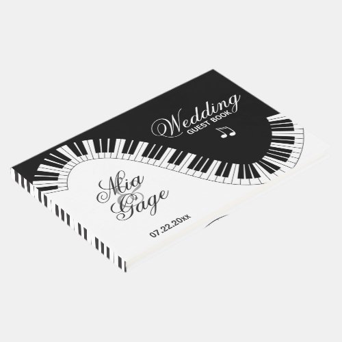 Creative Musicians Piano Keys Wedding Guest Book