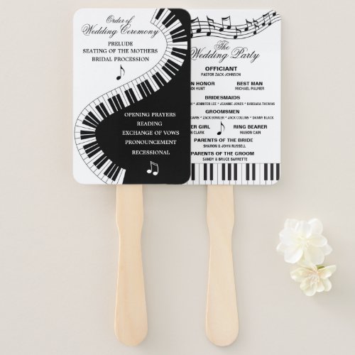 Creative Musicians Piano Keys Wedding Hand Fan