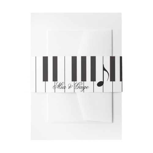 Creative Musicians Piano Keys Wedding Invitation Belly Band