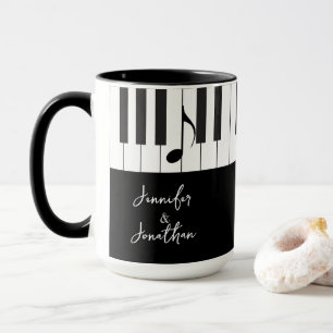 Creative Musicians Piano Keys Wedding Mug